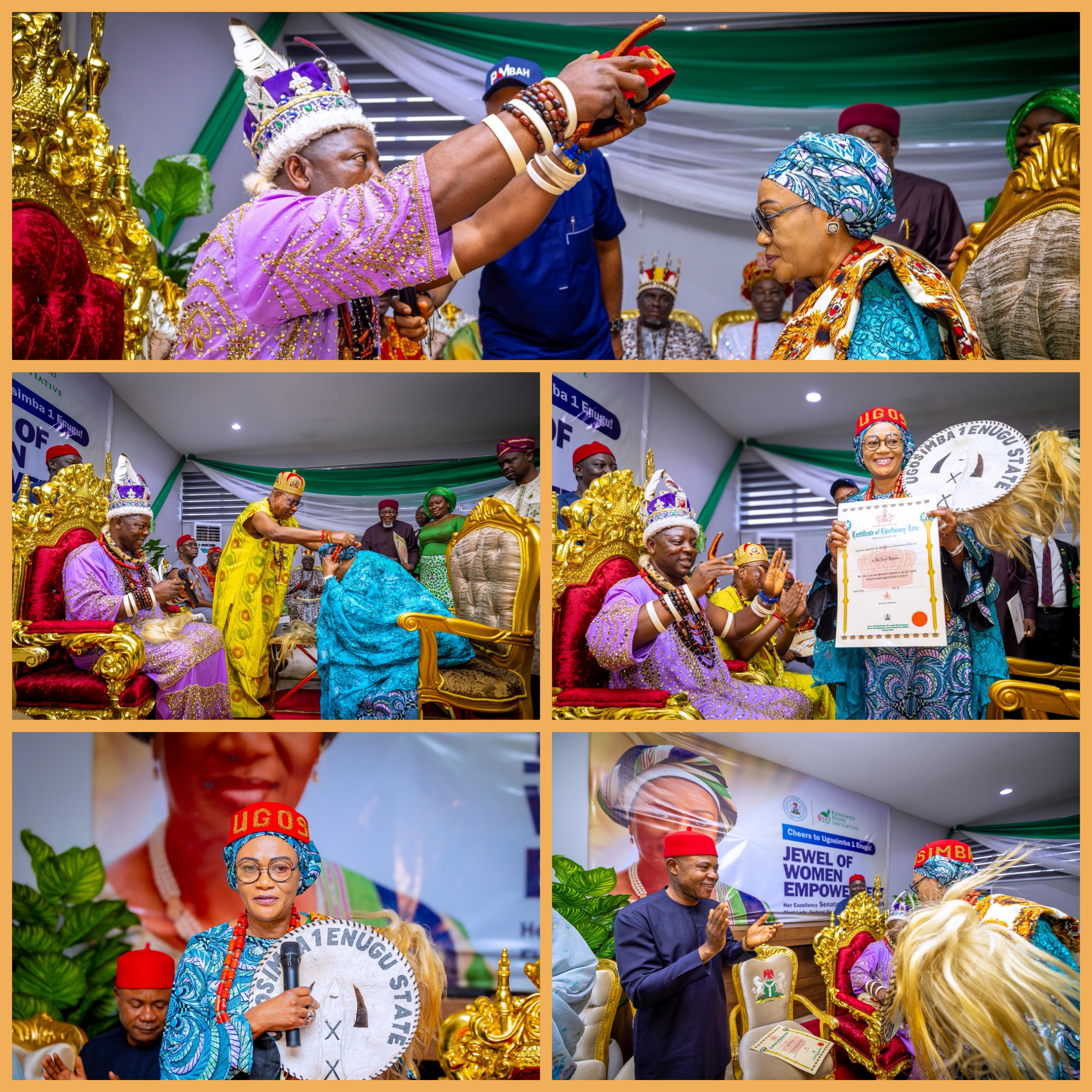 Nigeria’s First Lady Bags Ugosimba Chieftaincy Title in Enugu, Says ‘I love your state’